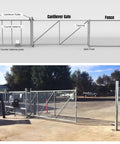 Premium Heavy Duty Nylon Sliding Gate Rollers Four Pack Cantilever Rolling Hardware shown with cantilever gate design.