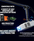 Image of a projector mount for All-In-One Golf Simulator Enclosure Kit With 4K-Ready Impact Screen, showing compatibility features.
