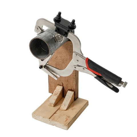 Locking Welding Clamp With Swivel V Type Pads And Installing Support For Handheld And Tabletop Use, securing metal tube