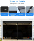 Privacy Garage Door Screen for 2 Car Garage 16x7 Ft Retractable Slide Track System with PET Mesh and Blackout Panel