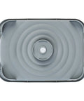 Top view of Heavy Duty Plastic Sink Wash Basin For Dishes, Large Multipurpose Dishpan With Drain Plug, Gray Kitchen Tub, water-saving design