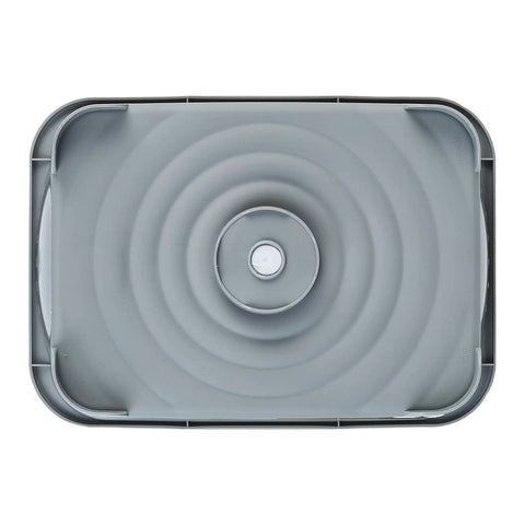 Top view of Heavy Duty Plastic Sink Wash Basin For Dishes, Large Multipurpose Dishpan With Drain Plug, Gray Kitchen Tub, water-saving design
