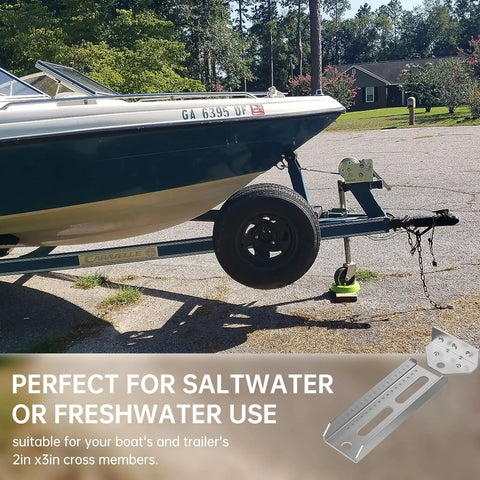 8 Piece Galvanized Swivel Boat Trailer Bunk Brackets Kit For 2x4 Crossmembers, Easy Install Top Bunk Brackets, Adjustable To Match Hull Angles For Ski Boats, Fishing Boats, And Sailboats, Heavy Duty Marine Trailer Accessory