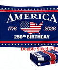 Patriotic 3x5 Ft Double Sided Three Layer American Flag For Outdoors And Indoors, Fade Resistant, 250th Birthday design