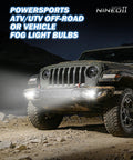 Slick H7 Headlight Bulbs Deliver Knockout Brightness With 24000 Lumens And Silent Fan Cooling For Epic Night Driving Visibility Super Easy Plug And Play Setup Without Adapters For Your Daily Driver Pack Of Two on a rugged jeep in off-road conditions.