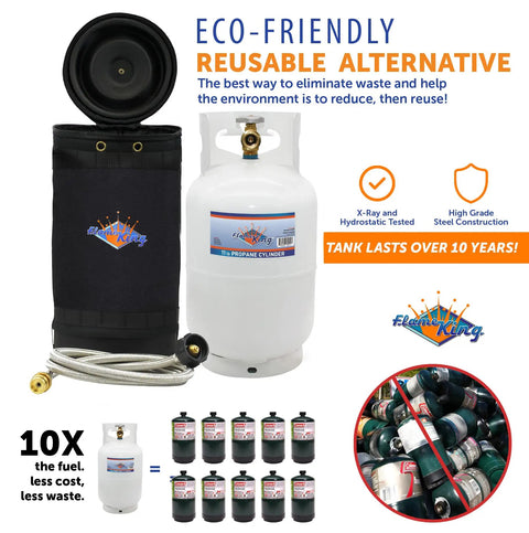 Gas Hauler Pro Kit With 10Lb Propane Tank And 5Ft Steel Braided Adapter Hose In Insulated Carry Case For Camping And Outdoor Adventures