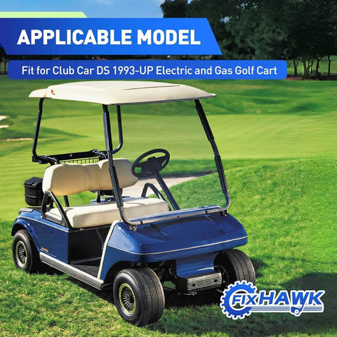 Big Time Polyurethane Front End Repair Bushing Kit For Club Car Ds Golf Cart 1993 Up Gas Electric Road Ready Heavy Duty Oem Replacement Hardware Pro Set installed on blue golf cart.