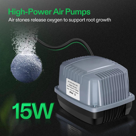 Deep Water Culture Hydroponics System With Top Drip Kit For Four Buckets 5 Gallon DWC Grow Kit air pump and stone