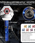 Hydraulic Hose Crimper For Auto AC Handheld Crimp Tool With Snap On 7 Die Set Hydra Krimp For Air Conditioning Hoses And AC Line Repair No Bench Needed, shown with die assembly.