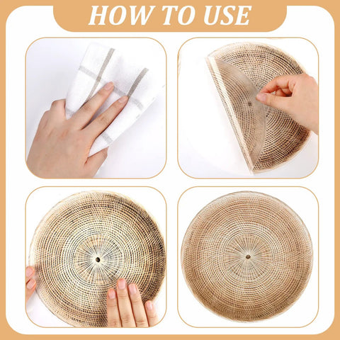 Instructions for applying Boho Basket Round Wall Decals Set Of 18 Peel And Stick Removable Wall Stickers for bedroom and office.