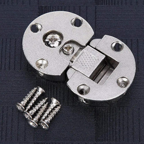 Semicircular Zinc Alloy Cabinet Hinge, Concealed 90 Degree Flip Door Hinge with screws, heavy duty, durable hardware