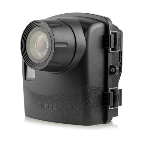 Hella Rugged Construction Time Lapse Camera Bundle With 1080p Waterproof Housing And Clamping Mount showcasing the camera's lens detail.