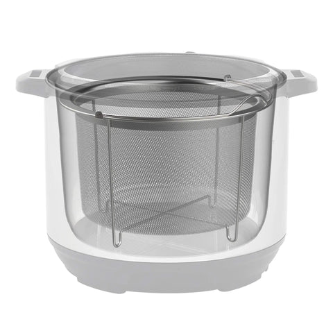 Round Stainless Steel Mesh Steamer Basket For Pressure Cookers with easy lift handle inside pot for steaming vegetables and fish