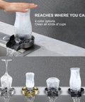 Glass Rinser Cup Washer For Kitchen Sinks 360 Degree Bottle Cleaner Attachment In Stainless Steel Black in use with glassware