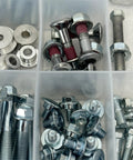 Honda Elite 210 Piece Bolt Kit For CR125R CR250R CRF250R CRF450R CRF450X CRF450RX XR And XL Models with assorted bolts in tray