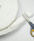 White ceramic fiber blanket strip, 2 in x 1 in x 150 in, high-temperature gasketing for stoves and furnaces