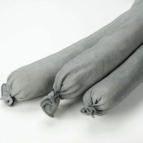 Close-up of absorbent socks from Grab-And-Go Compact Spill Kit Bucket With Absorbent Socks Powder Gloves Goggles Boot Covers And Coverall