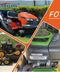 Collage of various lawn and outdoor power tools showing a Torx T wrenches use context