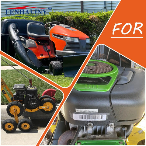 Collage of various lawn and outdoor power tools showing a Torx T wrenches use context