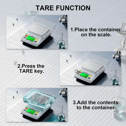 Ultra Precision 3000g Capacity Analytical Balance Lab Scale With 0.1g Readability and Auto Tare function demonstrated