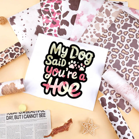Vintage Pink Cow Print Sublimation Paper Sheets For DIY Crafts Mugs Tumblers And T Shirts 12 By 10 Inch 10 Sheets Easy To Cut Weed