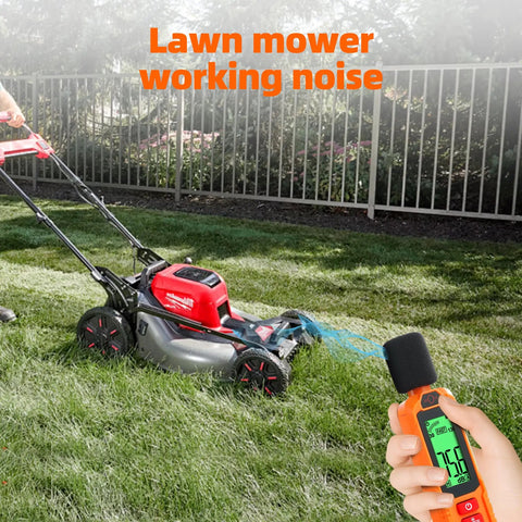 Decibel Meter Sound Level Meter With A Weighted Reading For Accurate Noise Data 30 To 130 Decibels Range Backlit LCD Screen Data Hold Max Min Fast Slow Modes For Home Outdoors And Cutting Through The Noise From Noisy Neighbors, measuring lawn mower noise