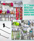Bulk Slatwall Hooks Set 200 Pcs Metal Hanging Panel Display Hangers For Garage, Shop, And Retail Use Includes 4 Inch 6 Inch And 8 Inch Black Hooks Heavy Duty