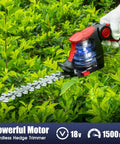 Cordless Hedge Trimmer 18V Max 1500 RPM 2-In-1 Electric Trimming Tool for Yard and Garden Great for Edges and Shaping Battery Not Incl