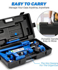4 Ton Hydraulic Porta Power Kit For Truck And Car Frame Repair Includes Heavy Duty Auto Body Jack With 3.9 Ft Hose And Storage Case in carrying case.