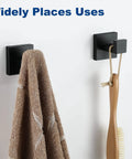 Matte Black Towel Hooks For Bathroom And Kitchen Tough As Nails Heavy Duty Stainless Steel SUS304 Wall Mount Coat And Towel Hangers