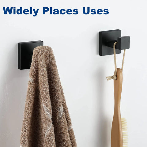 Matte Black Towel Hooks For Bathroom And Kitchen Tough As Nails Heavy Duty Stainless Steel SUS304 Wall Mount Coat And Towel Hangers