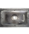 Top view of Sleek Porcelain Vessel Sink 26x15 Inches Above Counter Rectangle With Pop Up Drain Set Black Industrial Modern Vanity Basin