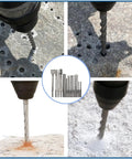 Go To 17 Piece SDS Plus Drill And Chisel Set For Concrete And Masonry, Carbide Tipped Rotary Hammer Bits demonstrating drilling