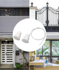 Lock It Down Easily With This Recessed Wired Door Contact Sensor shown in various home settings with white ABS housing and cable.