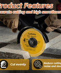 4-1/2 in yellow electroplated diamond grinding wheel, 4-pack, for angle grinder; cuts metal, tile, stone, concrete.