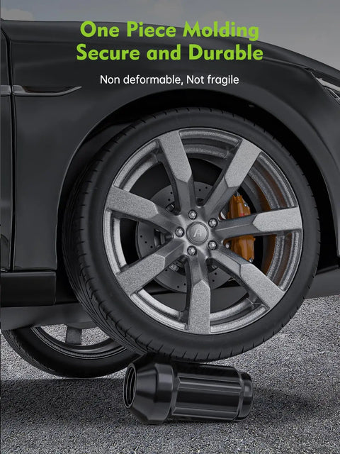 1/2-20 Lug Nuts Kit, 23-Piece Replacement For Jeep Wrangler JK Liberty Grand Cherokee Aftermarket Wheels displayed with tire