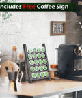 Countertop K Cup Holder For Your Dope Coffee Bar, Rustic Wood Pod Organizer, farmhouse decor holding 20 K Cups on counter