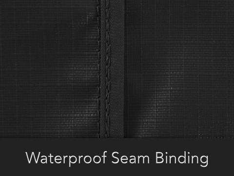 Built Tough Bird Bath Cover With Weather Resistant Ripstop 600D Polyester showing waterproof seam binding detail
