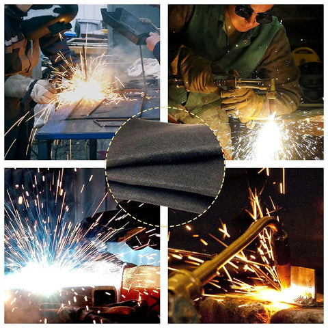 Welding Blanket Fireproof Tarp Heat Resistant Material Up To 1800 Degrees F Flame Retardant Fabric Carbon Felt For Grill Stove Pit Soldering Welders And Plumbers 12x27 Inches Thick 3mm Heavy Duty