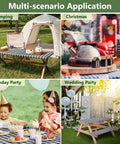 Picnic Table Cover With Bench Covers 72x30 Inches 3 Piece Set Elastic Edges used in various events like camping, Christmas, birthdays, weddings.