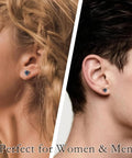Top Notch Implant Grade Titanium Heart Earrings With Lustrous Cubic Zirconia Secure Screw Back Closure Hypoallergenic Nickel Free Metal For Sensitive Ears and Slay Your Daily Vibe worn by models.