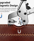 Snap Fastener Tool Kit with 100 Sets of 15mm Boat Cover Snaps Heavy Duty for Fabric Leather RV Boat Canvas Sewing and DIY Crafts tool using magnetic design on leather.