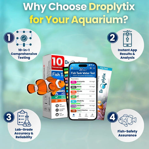 App Enabled Digital Aquarium Water Test Kit 10 In 1 For Freshwater And Saltwater Tanks with Easy Strips and smartphone app display