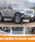 Tough Rubber Wheel Chocks For RVs Trailers Campers Trucks Cars Aircraft And Boats With Reflective Strips on SUV tires