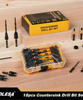 Complete 18-Piece Countersink Drill Bit Set For Wood With Magnetic Extension Bit Holder And Storage Box For DIYers by TOLESA