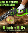 Cordless Mini Chainsaw 6 Inch With Dual Battery Power Handheld Electric Chain Saw Auto Oiler For Wood Cutting And Yard Work