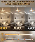 Small Ceiling Fan With Light And Remote 20.5 Inch 2 In 1 Fixture, showcasing 3 color dimmable LED bulbs in bedroom settings