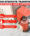 2 Pack Heavy Duty Shipping Container Jack Lug Set With U Shape Handle And Limiter For Container Homes And Sea Can Stabilization Booster Lifter, 75,000 Pounds Total Capacity, 12,500 Pounds Per Corner displayed with high-strength carbon steel construction.
