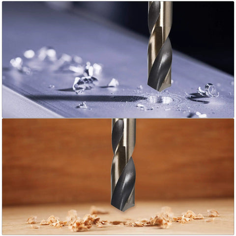 Top Shelf Heavy Duty Workhorse 12 mm Straight Shank Twist Drill Bits equipped with sharp 135 degree split point drilling metal and wood.