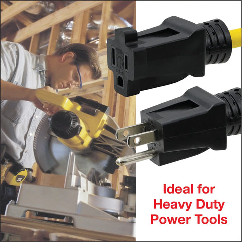 Workhorse 150 Ft Outdoor Extension Cord 12 Gauge 3 Conductor SJTW with power indicator used with heavy duty power tools